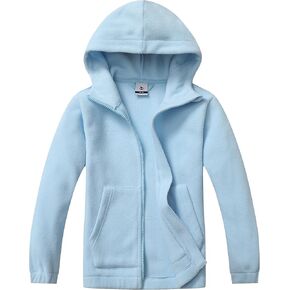 Girls Soft Brushed Fleece Full-Zip Sport Hooded Sweatshirts Kids Lightweight Outwear Jacket