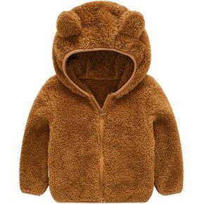 JESKIDS Toddler Girls Boys Fleece Hoody Jacket Zip Up Teddy Coat Warm Winter Outwear