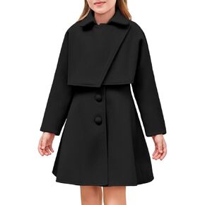 Haloumoning Girls’ Winter Clothing Sets Kids 2 Piece Outfits Fall Warm Coat Dress with Pockets for Girls 5-14 Years