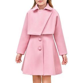 Haloumoning Girls’ Winter Clothing Sets Kids 2 Piece Outfits Fall Warm Coat Dress with Pockets for Girls 5-14 Years in Saudi Arabia
