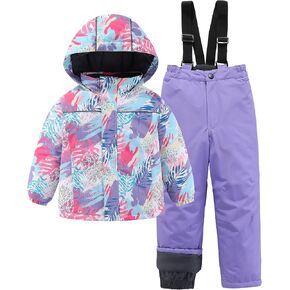 Hiheart Boys Girls Winter Ski Jacket & Pants Set 2-Piece Snowsuit