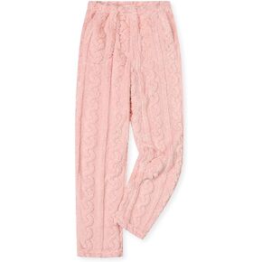 Umeyda Girl's Women's Fuzzy Pajama Pants Elastic Waist Fleece Plush Loungewear Pj Pants with Pockets, 6Years-XL