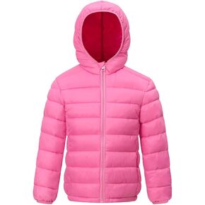 Boy and Girls Waterproof Coat Winter Lightweight Puffer Jackets Hooded Outerwear
