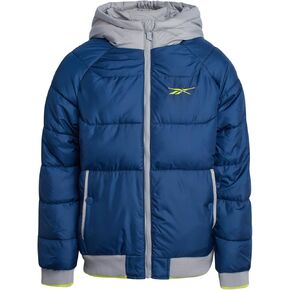 Reebok Boys' Winter Coat - Heavyweight Full Zip Up Quilted Puffer Snow Parka - Weather Resistant Ski Jacket for Boys (8-20)