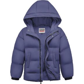 WULFUL Kids Boy's Winter Coat Hooded Puffer Windbreaker Warm Cotton Jacket Parka Down Outdoor Coats