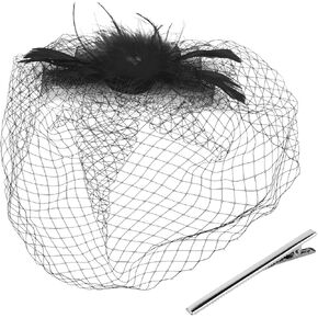 Beautyflier Bride Wedding Feather White Veil with Hair Clip Accessories for Women and Girls.