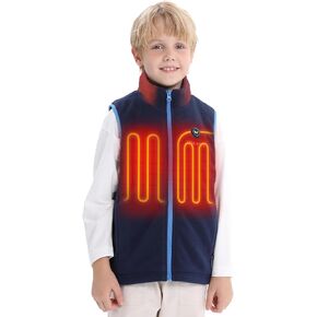 Venustas Kids Heated Fleece Vest with 7.4V Battery Pack Included, Warmer Youth Electric Heating Vest for Boys & Girls