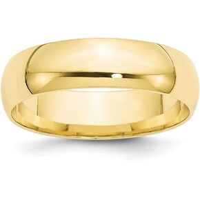 Roy Rose Jewelry 10K Yellow Gold 6mm Comfort Fit Wedding Band Ring Sizes 4 to 14