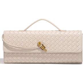 Trendy Woven Evening Clutch Purses Women Underarm Shoulder Handbag Cute Satchels Crossbody Purse PU Leather Wallet