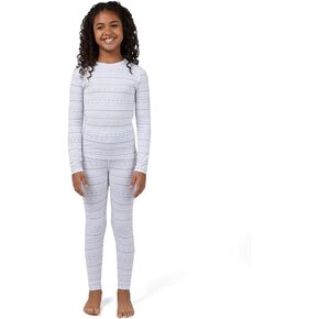 32 Degrees Heat Unisex Kids 2 Piece Baselayer Long Sleeve Crew Neck & Legging Set | 4-Way Stretch | Form Fitting | Thermal