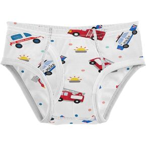 Dussdil Fire Truck Police Ambulance Car Boy's Underwear Boys Briefs Toddler Cotton Training Underwear 2t