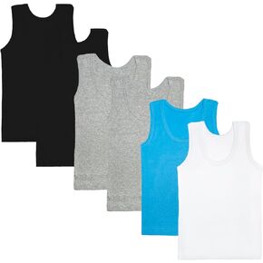 Phedrew 6 Pcs Kids Soft Undershirt Tank Tops Cotton Undershirt Sleeveless Shirts for Girls Boys Unisex