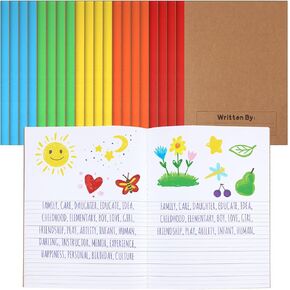 Henoyso 10 Pcs Primary Composition Notebook for Kids Primary Journal K-2 9.75 x 7.5 Inch Writing Journal with Rainbow Spine 60 Pages Draw and White Journal for Student School Supplies (Bright Color)