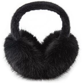 Ear Muffs for Winter Women Girls Faux Fur Fuzzy Earmuffs Foldable Ear Warmer Fleece Lining Ear Covers