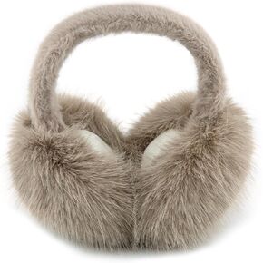Ear Muffs for Winter Women Girls Faux Fur Fuzzy Earmuffs Foldable Ear Warmer Fleece Lining Ear Covers