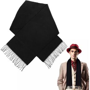 Men Retro Scarf wif Tassels Halloween Costume Scarf Costume Accessory 1920's Gangster Cosplay Party Decoration Supplies