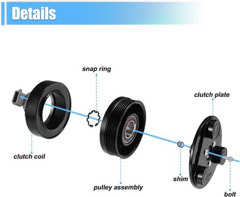 uxcell 1 Set AC Compressor Clutch Kit Replace for FORD F-150 2004 2005 2006 8 CYL 4.6L/5.4L in Saudi Arabia