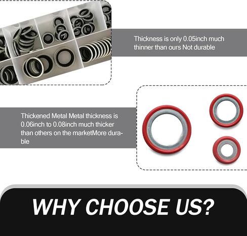 30 قطعة من مجموعة تصنيف حشية ضاغط تكييف الهواء للسيارة، صندوق تخزين شفاف، 6 مواصفات، حشوات ختم مضخة التبريد مقاومة لدرجات الحرارة العالية (أسود) in Kuwait