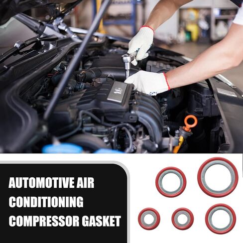 30 قطعة من مجموعة تصنيف حشية ضاغط تكييف الهواء للسيارة، صندوق تخزين شفاف، 6 مواصفات، حشوات ختم مضخة التبريد مقاومة لدرجات الحرارة العالية (أسود) in Kuwait