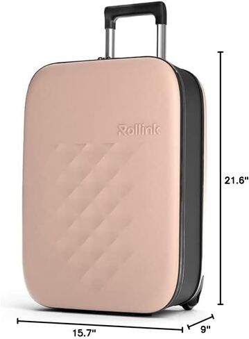 Rollink Flex Vega Cabin Plus Fully Collapsible Suitcase - Hardshell, Silent, Coated Wheels for Smooth Gliding, Scratch, Water & Impact Resistant Carry-On 21-Inch (11.8 Gal volume), Atlantic Blue in Saudi Arabia