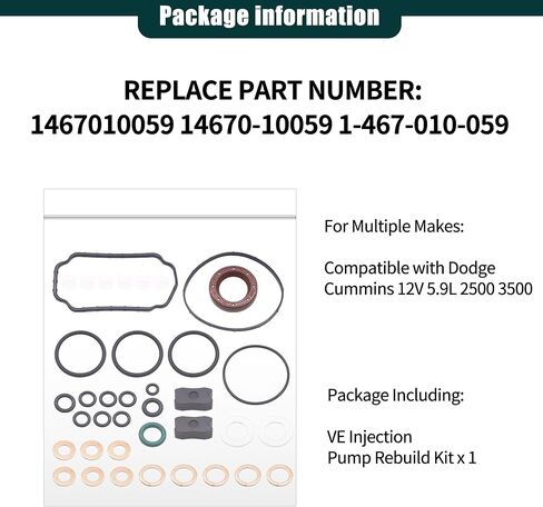Fuel Injection Pump Repair Kit Gasket Seal 7135-110 DPA CAV Compatible with Ford 2000 3000 5000 7000 + Massey Ferguson Long Tractor DPA CAV 3 4 6 Cyl Repalece # CAV7135-110 7135110 in Saudi Arabia