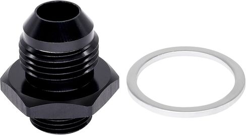 Fitting Adapter 6AN Male Flare to 5/8-20 Male Thread with Sealing Washer, Used for Carb Carburetor Fuel Inlet, T6061 Aluminum, Black Anodized in Saudi Arabia