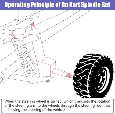 Right Spindle Steering Knuckle Kit Compatible for Coleman KT196 Go Kart Parts CK196 196cc 6.5HP Gas Powered Go Kart Off Road Racing 4 Wheeler Quad Go Cart Accessories Parts in Saudi Arabia