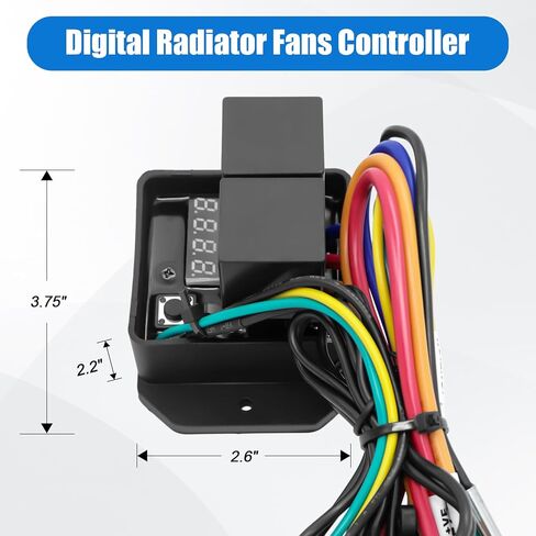 وحدة تحكم في مراوح الرادياتير الرقمية، 12 فولت و24 فولت نطاق درجة حرارة قابل للتعديل مجموعة مفاتيح مروحة حرارية كهربائية رقمية متوافقة مع ديفيز كريج 0444 in Kuwait