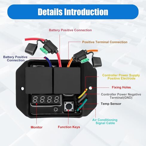 وحدة تحكم في مراوح الرادياتير الرقمية، 12 فولت و24 فولت نطاق درجة حرارة قابل للتعديل مجموعة مفاتيح مروحة حرارية كهربائية رقمية متوافقة مع ديفيز كريج 0444 in Kuwait