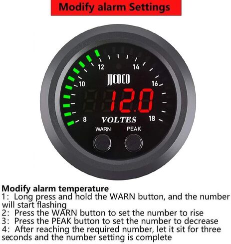 مجموعة قياس ضغط الزيت العالمية 2-1/16 بوصة (52 مم) 150 رطل لكل بوصة مربعة - شاشة عرض رقمية باللون الأحمر مع مستشعر إلكتروني 1/8NPT - لمجموعات قياس سيارات القوارب البحرية والسيارات والشاحنات in Kuwait