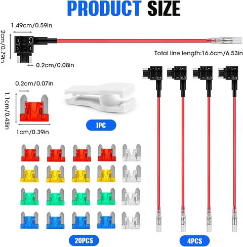 Fuse Tap Automotive 12V, 4 Types Car Add a Circuit Fuse Tap, Standard Mini Micro2 and Low Profile Mini Fuse Taps, 12V ATO ATC ATM APM Fuse Holder Jumper for Cars Trucks Boats (Mini) in Kuwait
