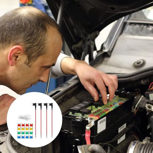 Fuse Tap Automotive 12V, 4 Types Car Add a Circuit Fuse Tap, Standard Mini Micro2 and Low Profile Mini Fuse Taps, 12V ATO ATC ATM APM Fuse Holder Jumper for Cars Trucks Boats (Mini) in Kuwait