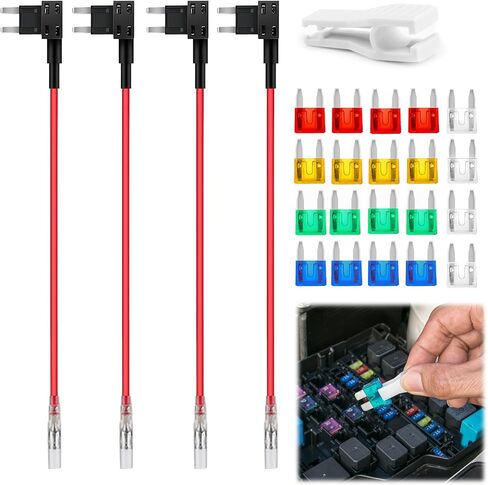 Fuse Tap Automotive 12V, 4 Types Car Add a Circuit Fuse Tap, Standard Mini Micro2 and Low Profile Mini Fuse Taps, 12V ATO ATC ATM APM Fuse Holder Jumper for Cars Trucks Boats (Mini) in Kuwait