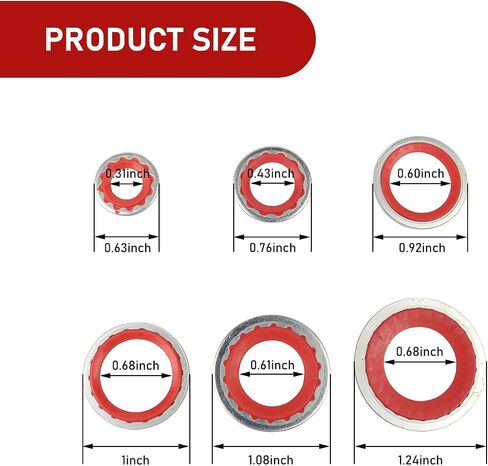 1 PC Air Conditioner Compressor Port Sealing Gasket Kit, Durable High Temperature A/C Gasket Combination, Screw Washer Repair Box, Compatible with Buick Cars (Red) in Saudi Arabia