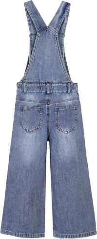 KIDSCOOL SPACE Girls Denim Overalls, Little Big Kids' Jean Dungarees Pants in Kuwait