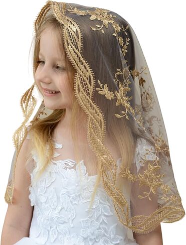 Girls Mantilla Veils Church Mass Veil First Communion Veils Lace Chapel Veil Mantilla Veils Latin Mass Church Veil. in Saudi Arabia
