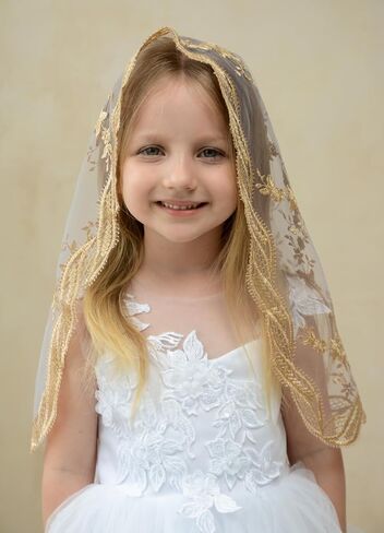 Girls Mantilla Veils Church Mass Veil First Communion Veils Lace Chapel Veil Mantilla Veils Latin Mass Church Veil. in Saudi Arabia