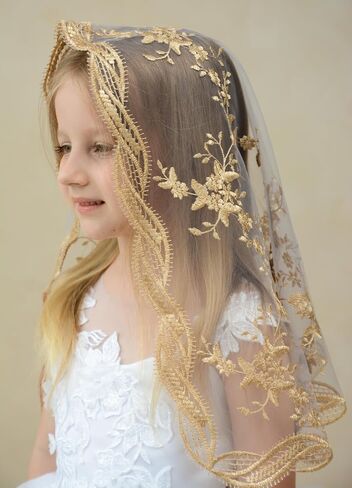 Girls Mantilla Veils Church Mass Veil First Communion Veils Lace Chapel Veil Mantilla Veils Latin Mass Church Veil. in Saudi Arabia