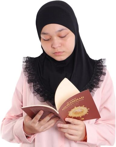 MuLanLegend حجاب دانتيل قطن | الأميرة نور وشاح سارونج | وشاح سهل الارتداء فوري للفتيات والأطفال | خفيفة الوزن ومريحة in Kuwait