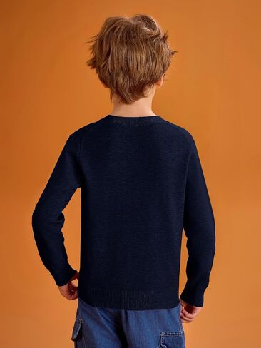 Haloumoning Boys School Uniform Sweater Kids Long Sleeve V Neck Pullover Fall Winter Clothes 5-14 Years in Saudi Arabia