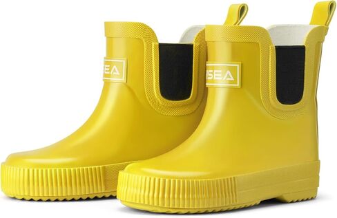 HISEA Kids Ankle Rain Boots Waterproof Deck Rubber Shoes for Boys Girls (Toddler/Little Kid/Big Kid) in Kuwait