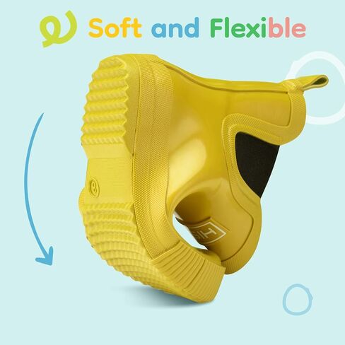 HISEA Kids Ankle Rain Boots Waterproof Deck Rubber Shoes for Boys Girls (Toddler/Little Kid/Big Kid) in Kuwait