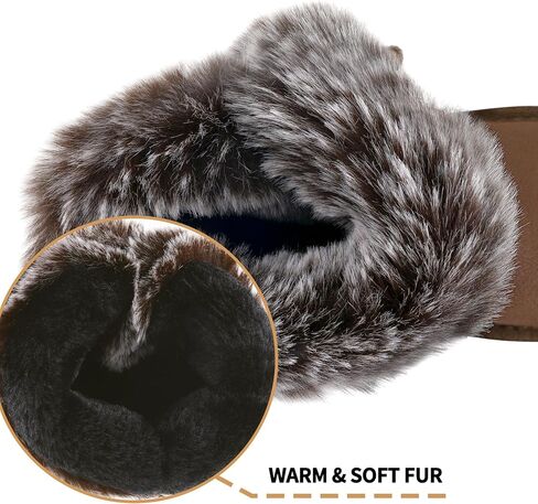 K KomForme Girls Kids Snow Boots Warm Fur Lined Slip On Outdoor Winter Shoes Lightweight Comfy（Little/Big Kids） in Kuwait