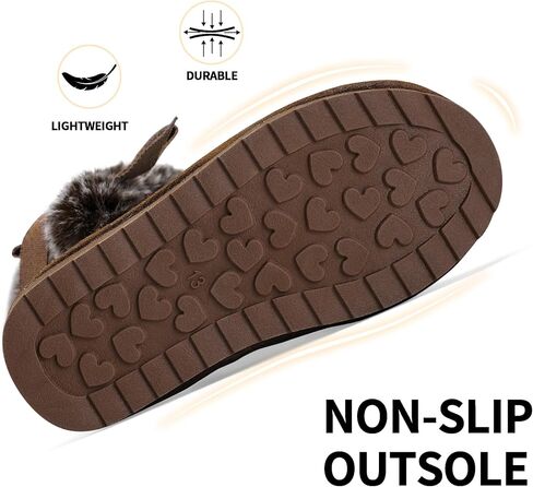 K KomForme Girls Kids Snow Boots Warm Fur Lined Slip On Outdoor Winter Shoes Lightweight Comfy（Little/Big Kids） in Kuwait