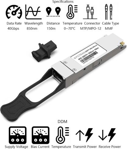 OPSTRAN 40GBASE-LR4 QSFP+ Optical Transceiver Module Compatible for Cisco and General QSFP-40G-LR4 QSFP-40GE-LR4 40G QSFP+ LR4 1310nm 20km DDM Duplex LC SMF in Kuwait