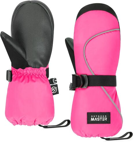 OutdoorMaster Kids Ski Mittens, Ski Winter Waterproof Thermal Snow Gloves for Boys & Girls, Skiing, Snowboard, Winter Sports in Saudi Arabia