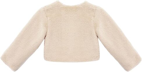 Lilax Girls Cozy Faux Fur Bolero Shrug Long Sleeve Crew Neck Dress Coat in Saudi Arabia