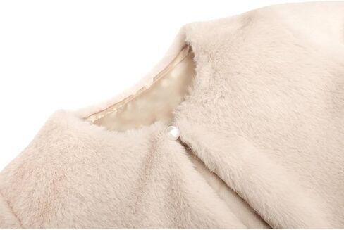 Lilax Girls Cozy Faux Fur Bolero Shrug Long Sleeve Crew Neck Dress Coat in Saudi Arabia