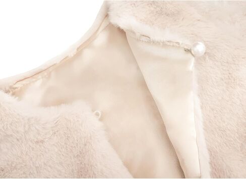 Lilax Girls Cozy Faux Fur Bolero Shrug Long Sleeve Crew Neck Dress Coat in Saudi Arabia
