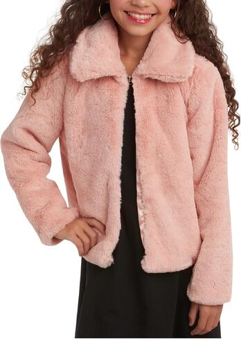 سترة بوليرو للفتيات من URBAN REPUBLIC - سترة بوليرو قصيرة أنيقة من الفرو الصناعي - سترات ملابس خارجية عصرية للفتيات (7-14) in Kuwait